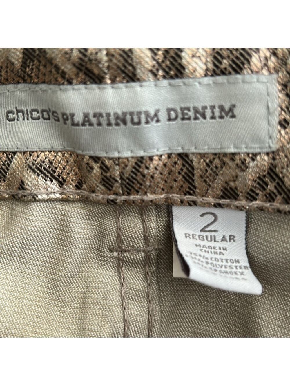 Chico’s Platinum Denim Jeans in Snakeskin Print - Picture 7 of 7